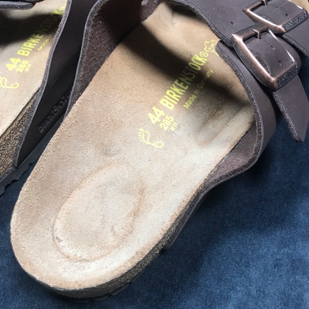 Birkenstock Arizona Brown Double-Strap Sandals M 11 EU 44 Outlined Footprint - Picture 7 of 16
